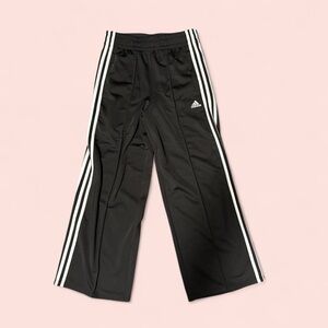 Adidas Kids Black Joggers with White Stripes